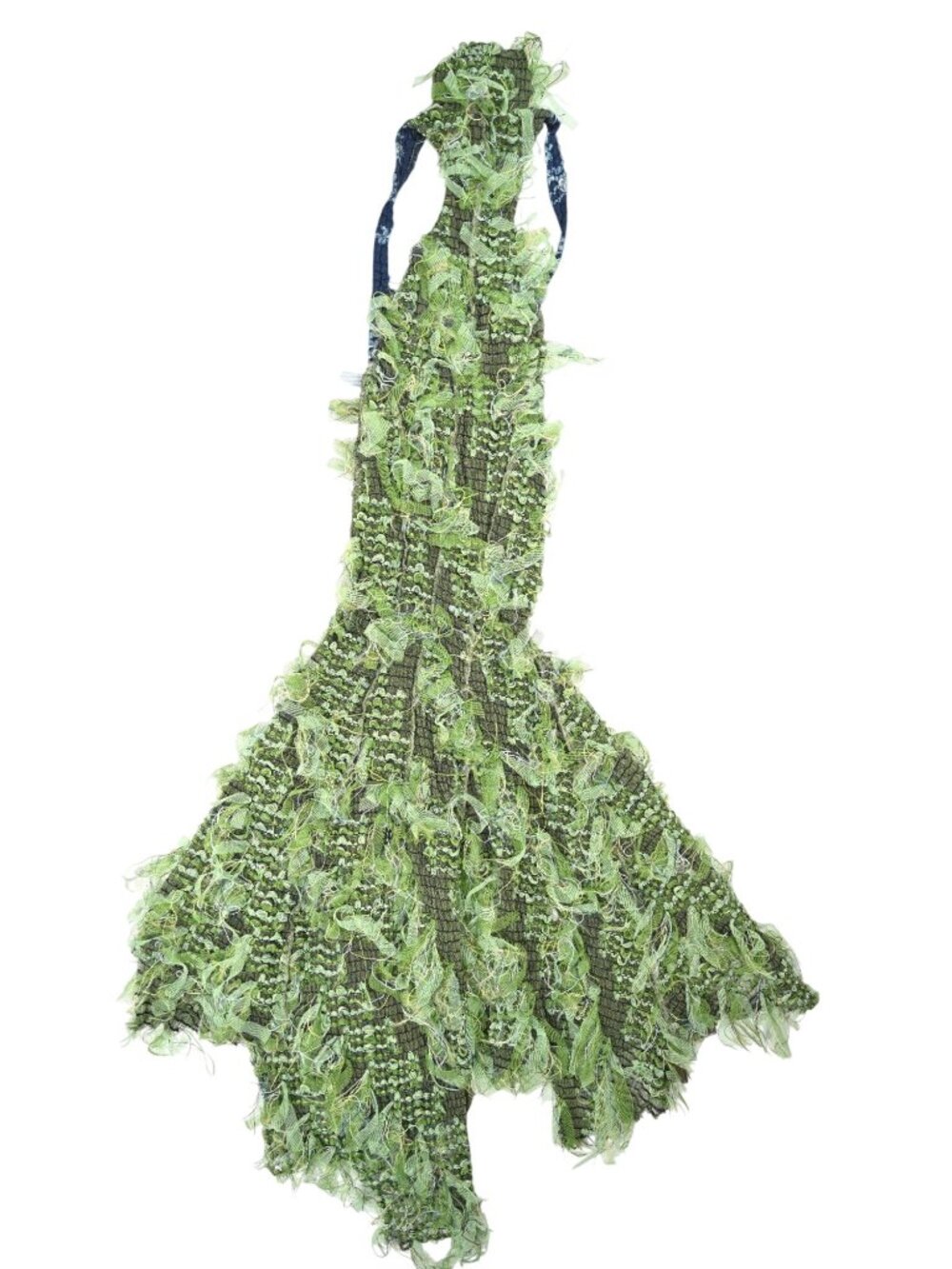 CouCoo Khao Dress in Moss Green & Blue Blood